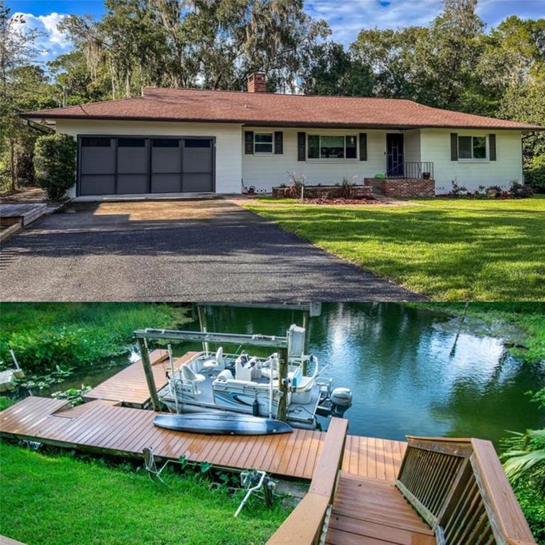 a front view of house with yard and seating area