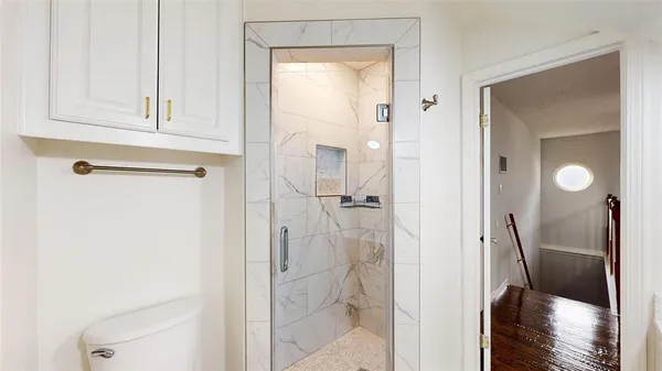 a bathroom with a shower