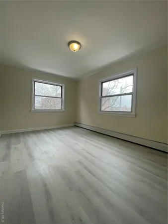 an empty room with a window