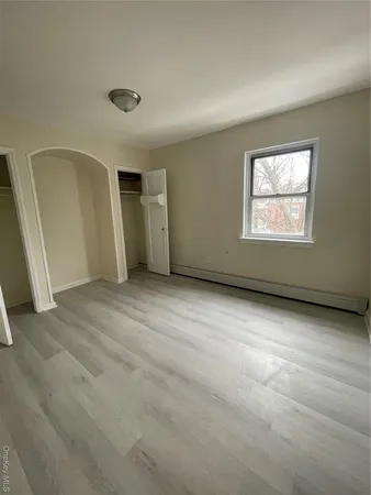 an empty room with windows