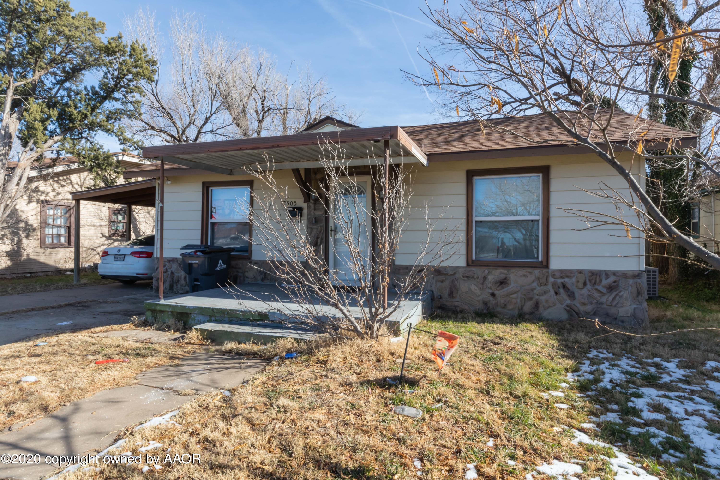 3505 South Tyler Street Amarillo, TX 79110 - Photo 1 of 29 a view of a house with a yard covered with snow