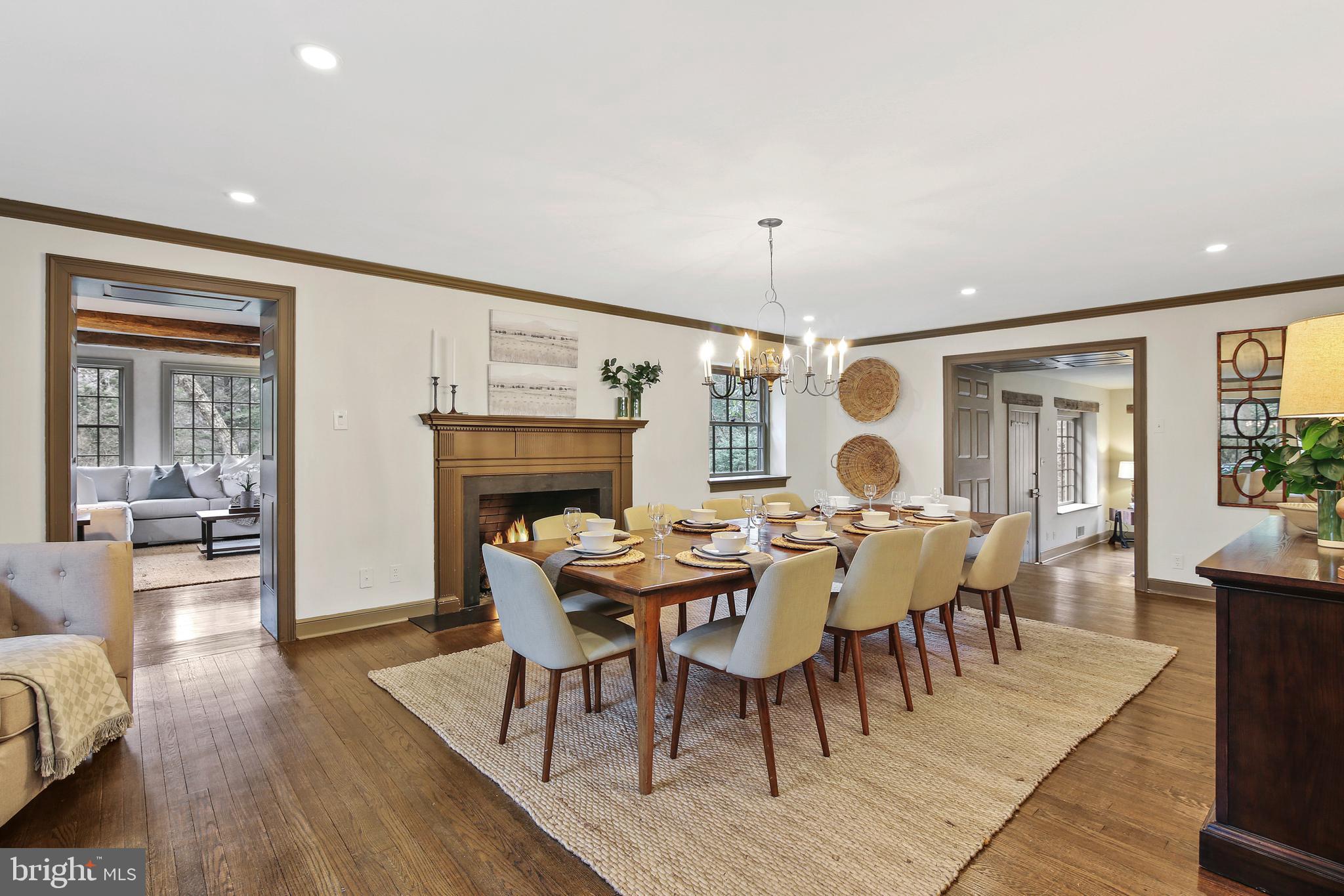 5 Wellesley Road Swarthmore, PA 19081 - Photo 4 of 40 Dining Room with Gas FP