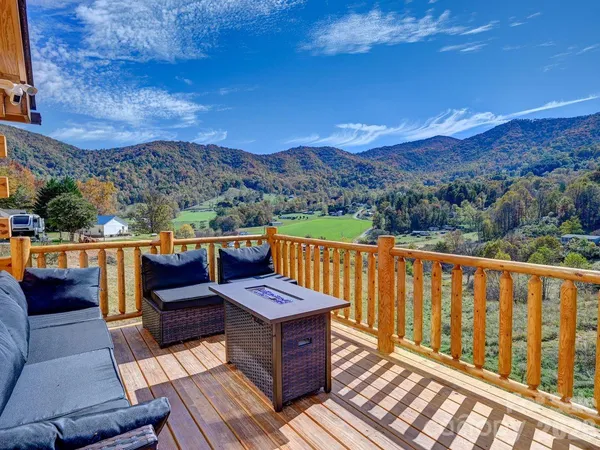 a view of a chairs on a deck