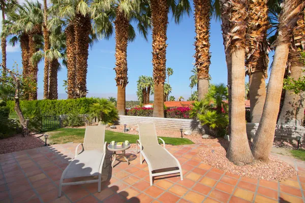 a view of street with sitting area