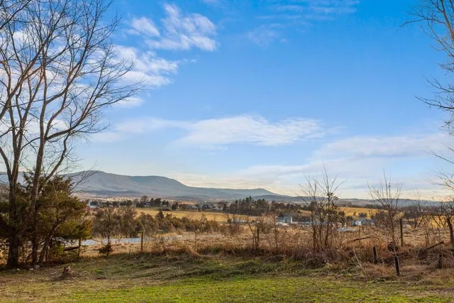 a view of a balcony with trees