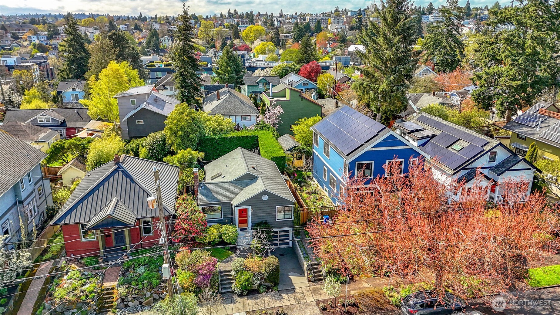 4115 Ashworth Avenue North Seattle, WA 98103 - Photo 28 of 31 an aerial view of multiple houses