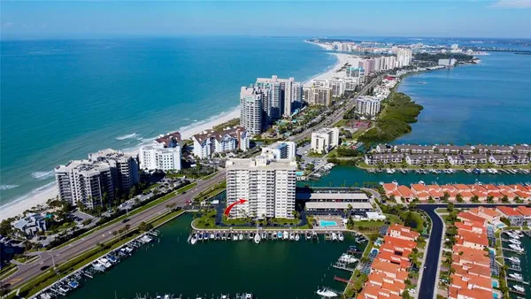 a city view with tall buildings