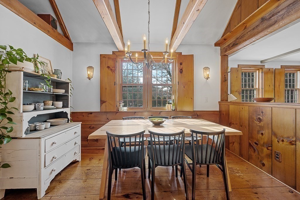 2 Marie Drive Blackstone, MA 01504 - Photo 13 of 42 a dining room with stainless steel appliances granite countertop a sink a stove a dining table and chairs