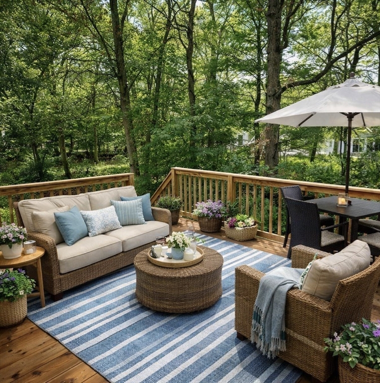 2 Marie Drive Blackstone, MA 01504 - Photo 40 of 42 a view of a patio with furniture and a backyard