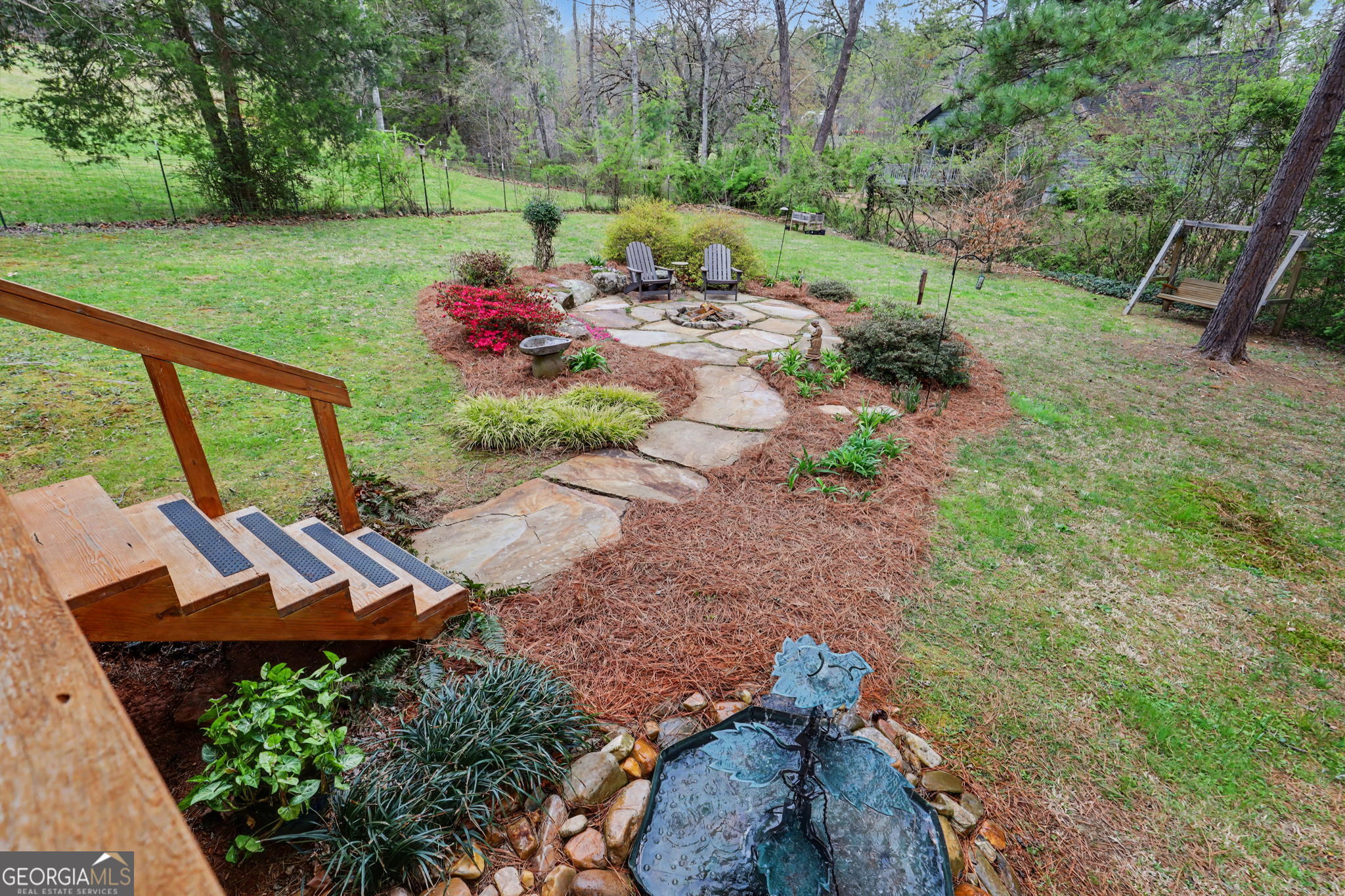 18 Saga Mountain Road Tiger, GA 30576 - Photo 15 of 33 a view of a garden with an outdoor seating