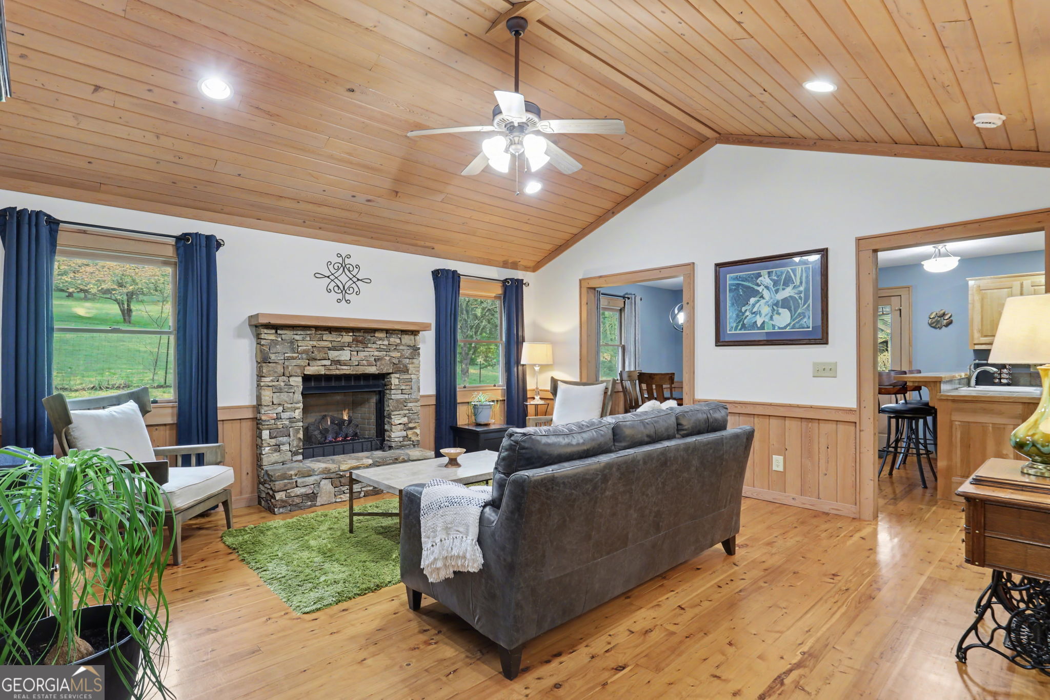 18 Saga Mountain Road Tiger, GA 30576 - Photo 8 of 33 a living room with furniture and a fireplace