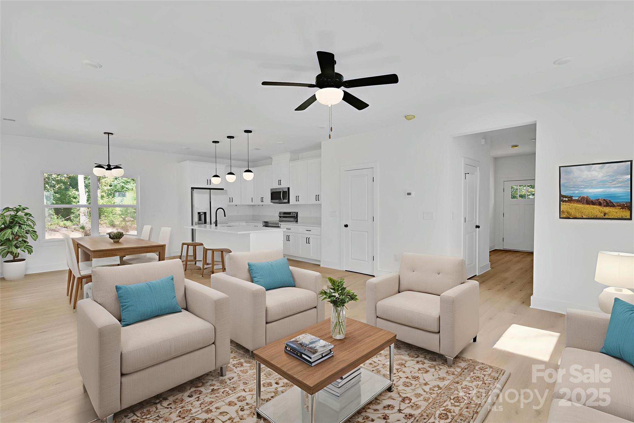 3549 Lake Road Charlotte, NC 28269 - Photo 2 of 34 a living room with furniture and a large window