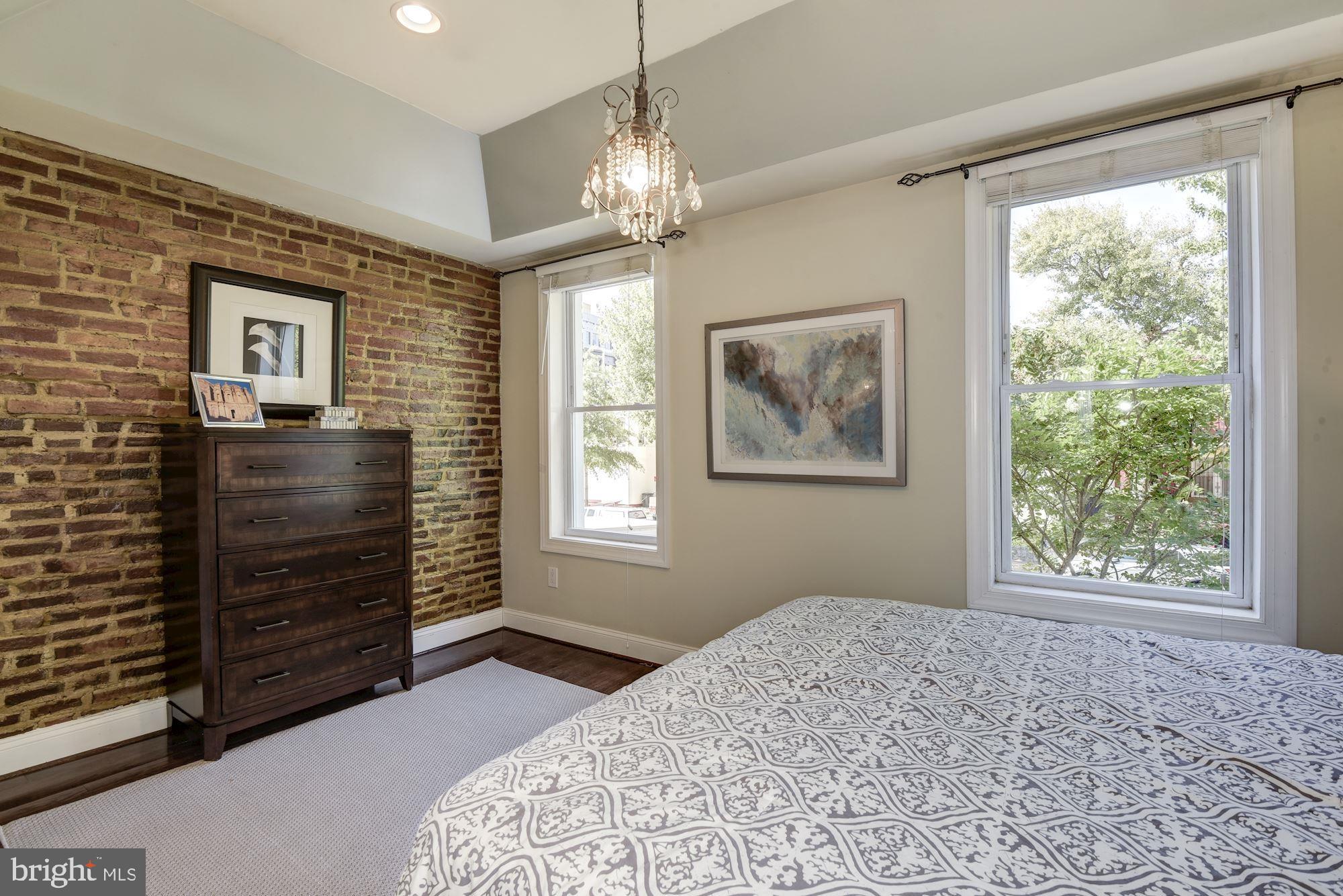 803 9th Street Northeast Washington, DC 20002 - Photo 21 of 52 Master Bedroom with Exposed Brick