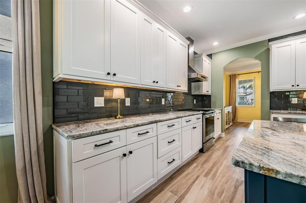 12902 Tikal Way Trinity, FL 34655 - Photo 12 of 43 a kitchen with granite countertop cabinets stainless steel appliances and a counter space