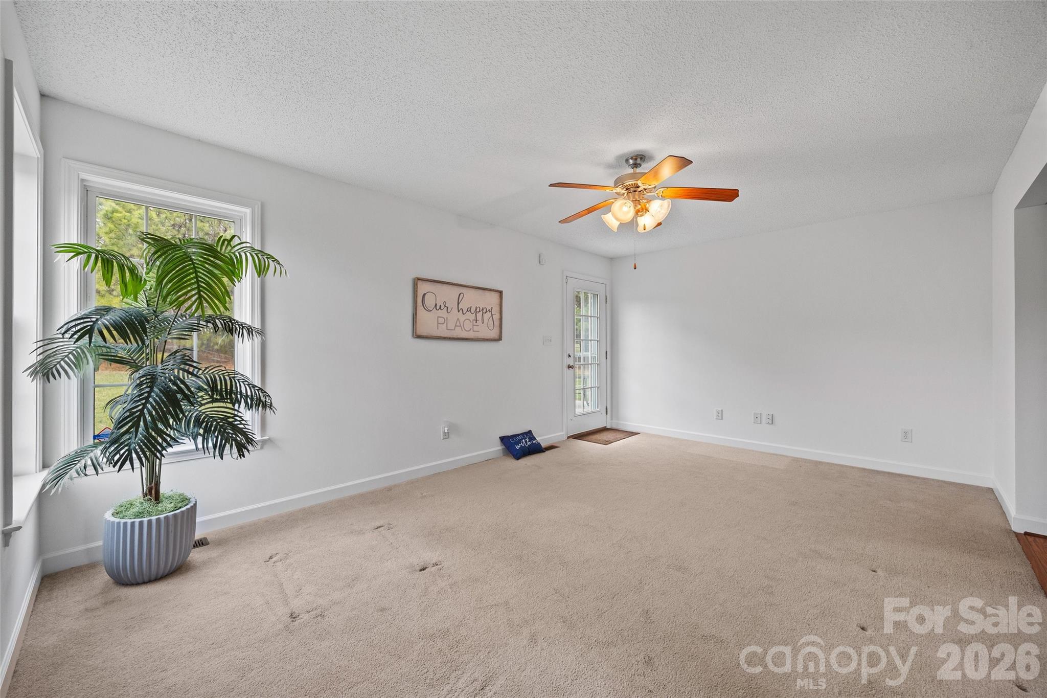 4660 Garys Place Crouse, NC 28033 - Photo 12 of 32 a blue room with potted plants and a chandelier