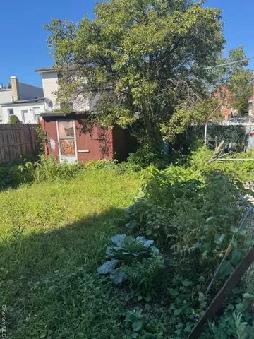 a view of a backyard with plants