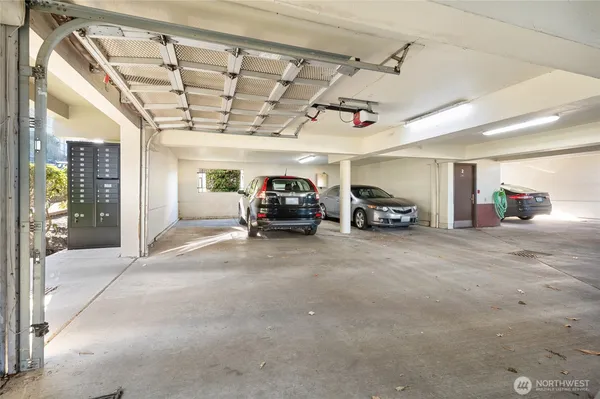 a view of a car garage