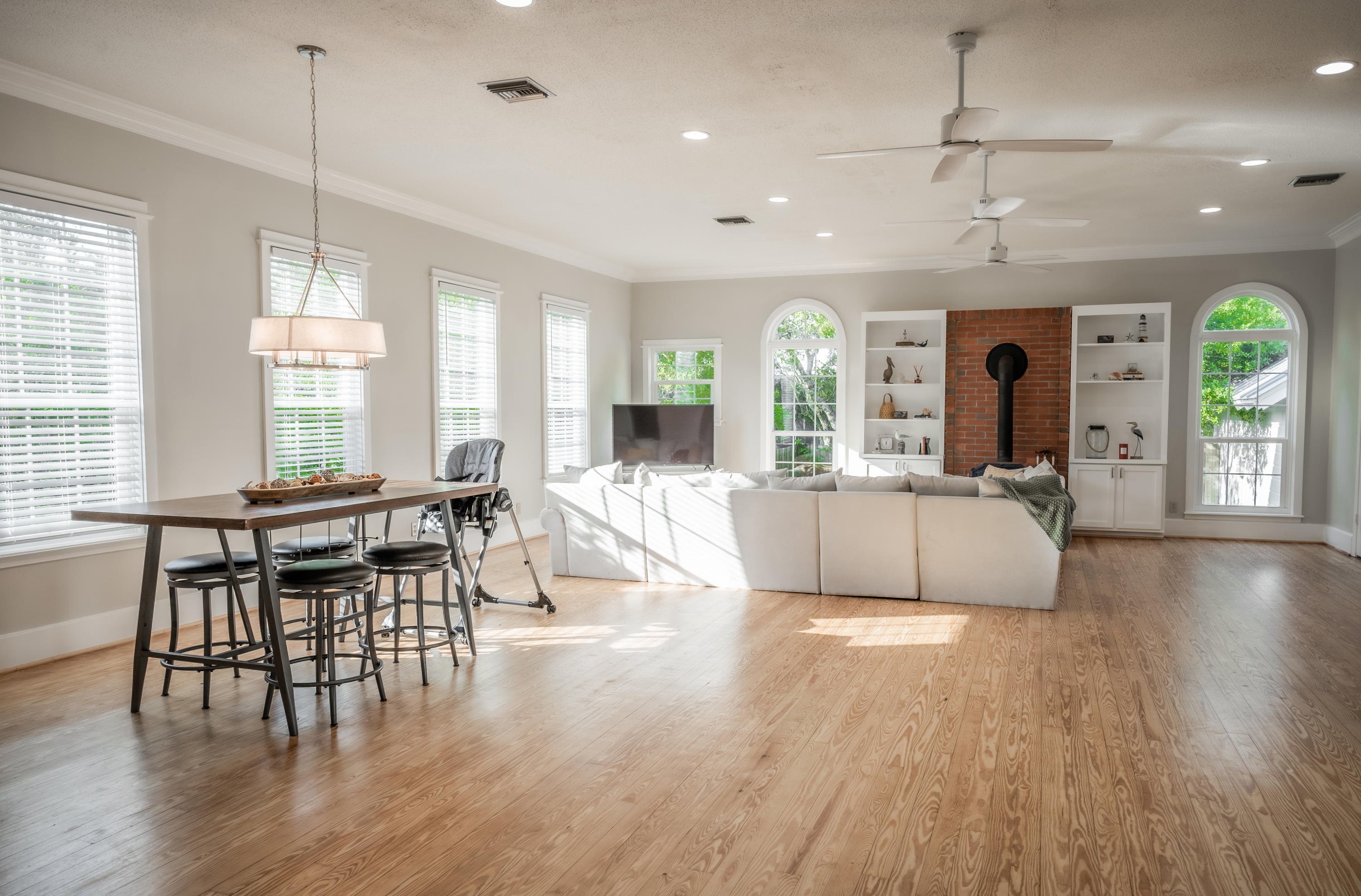 8103 East County Highway 30A Inlet Beach, FL 32461 - Photo 8 of 46 a view of a dining room with furniture window and wooden floor