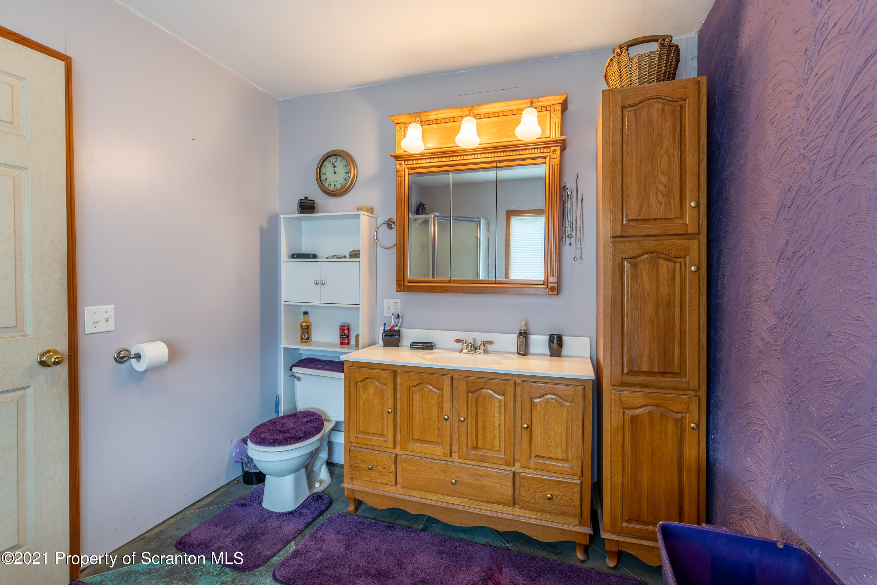 172 Potter Road Kingsley, PA 18826 - Photo 25 of 56 a bathroom with a toilet sink and mirror