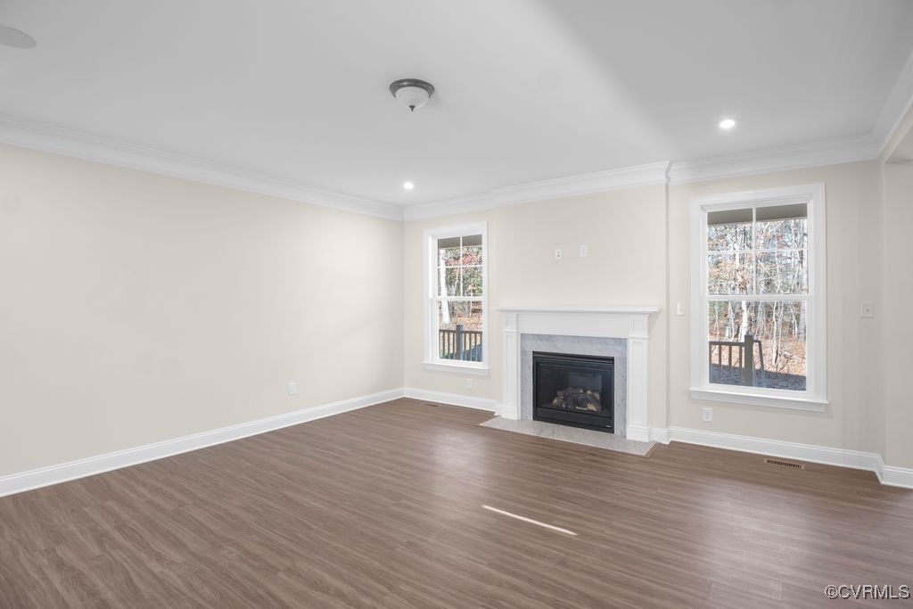 9254 Moldova Road Chesterfield, VA 23832 - Photo 19 of 49 an empty room with wooden floor fireplace and windows