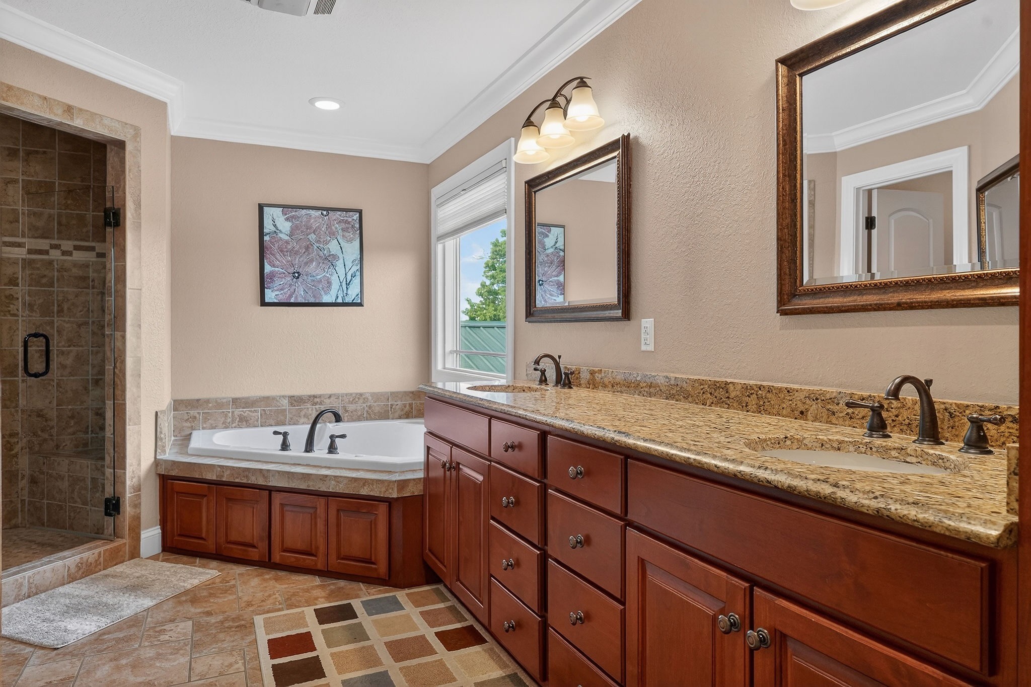 933 John Henry Lewis Road Dunlap, TN 37327 - Photo 51 of 100 a en suite bathroom with a granite countertop sink and a bathtub
