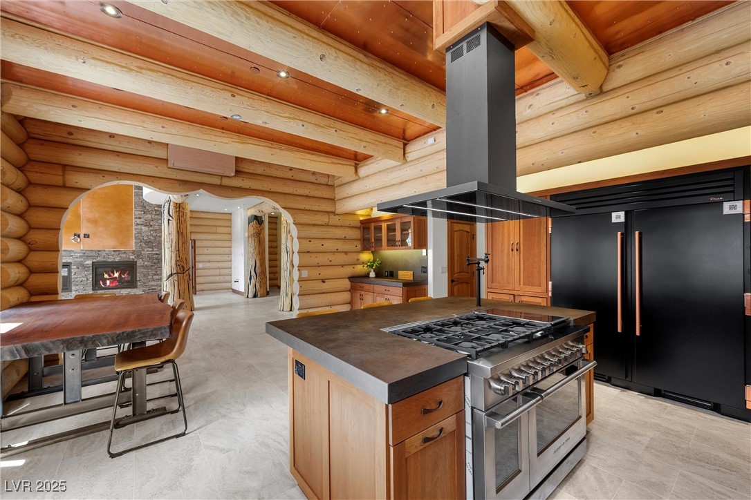 4927 Snow White Road Mount Charleston, NV 89124 - Photo 10 of 65 Kitchen featuring, Self-closing Cherrywood cabinetry with LED lighting, 2 dishwashers, warming drawer