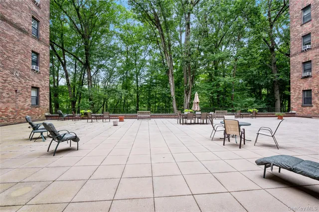 a view of outdoor space with seating