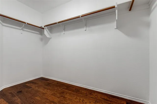 a view of small space with wooden floor