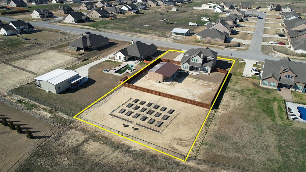 157 Misty Mountain Lane Rhome, TX 76078 - Photo 39 of 40 Aerial perspective with property boundaries highlighted