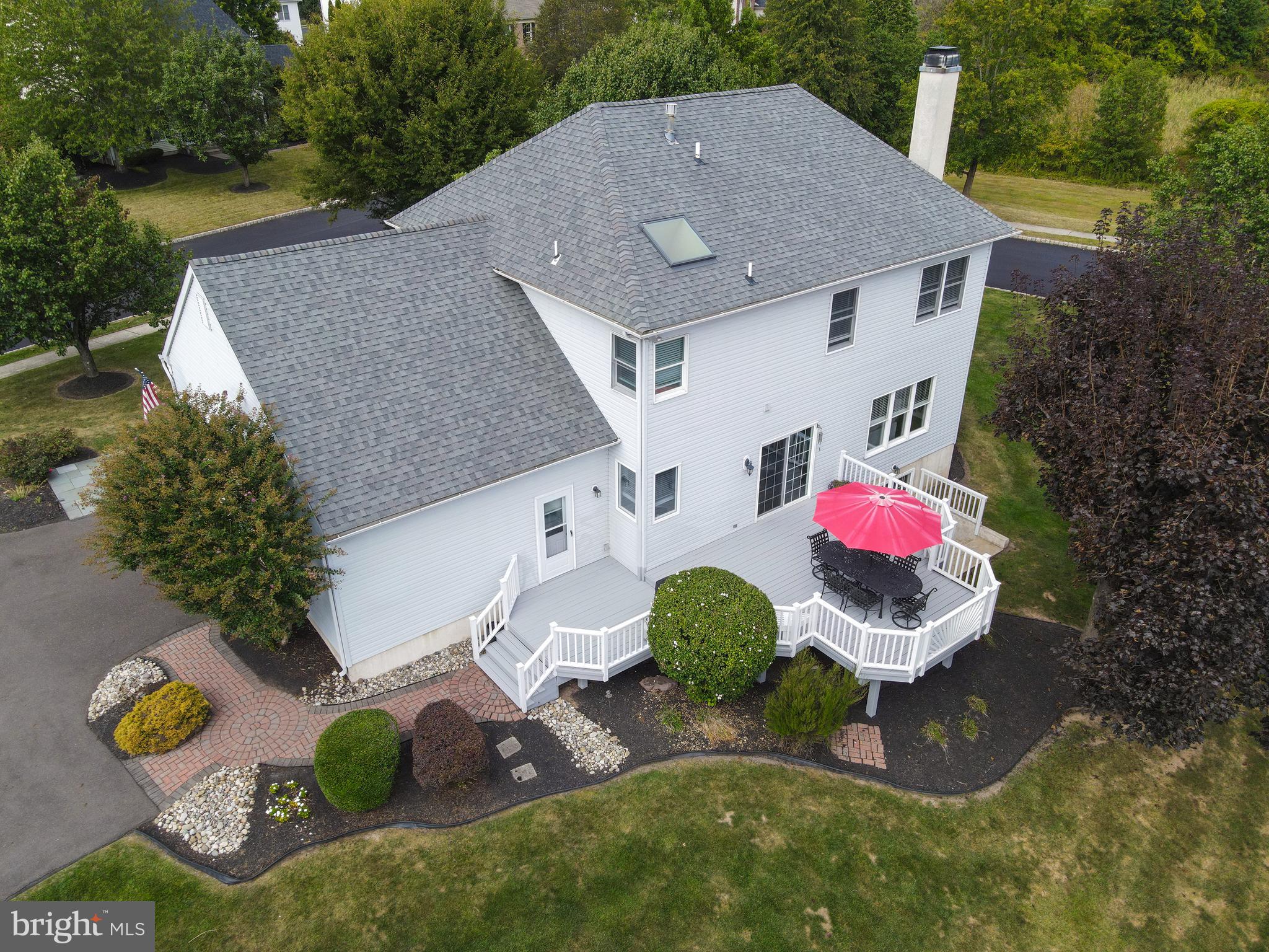 4925 Redfield Road Doylestown, PA 18902 - Photo 12 of 53 a aerial view of a house with table and chairs