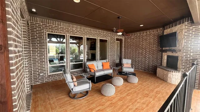 a outdoor space with furniture