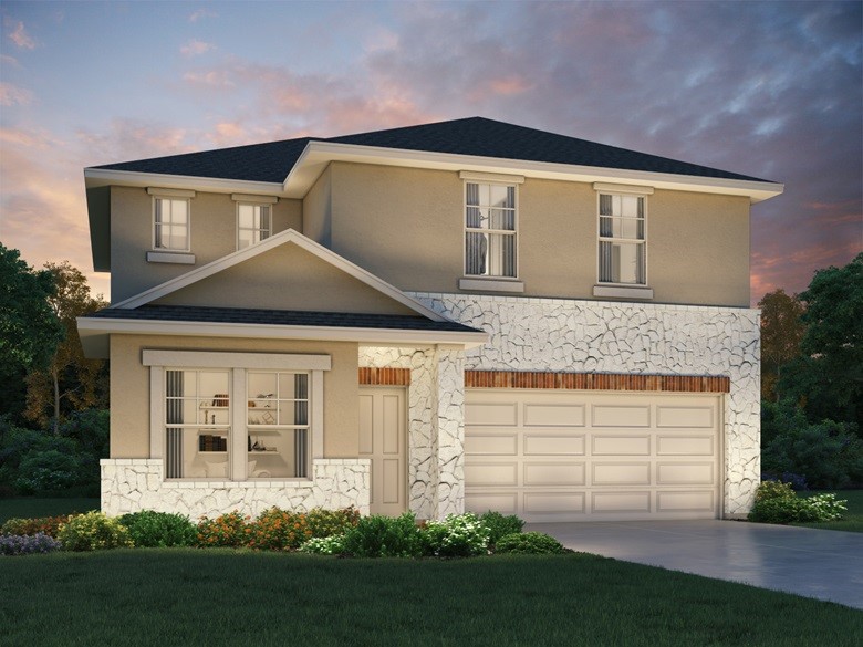 6312 Rounded Pebble Lane Buda, TX 78610 - Photo 1 of 1 a front view of a house with a yard