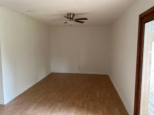 a view of a room with a rack on the wall