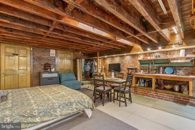 a view of a chairs and table in a patio