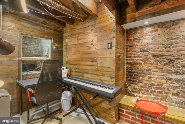 a chair and a table in a room