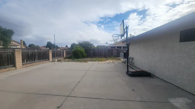 a backyard of a house