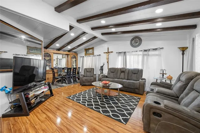 a living room with furniture