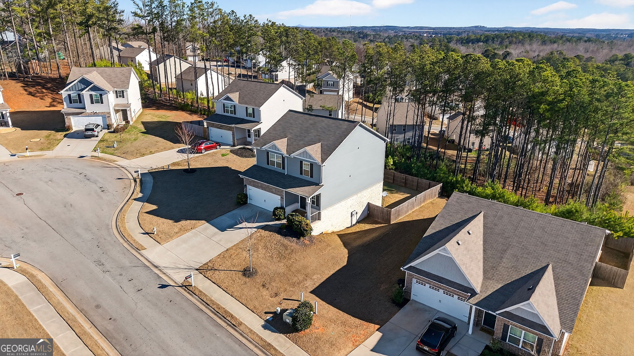 805 Golden Bell Way Villa Rica, GA 30180 - Photo 45 of 51 an aerial view of a house with swimming pool