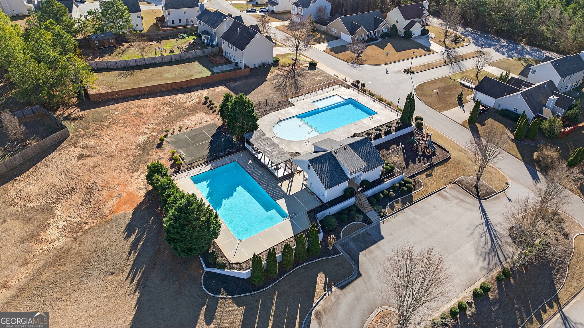 805 Golden Bell Way Villa Rica, GA 30180 - Photo 51 of 51 an aerial view of a house with backyard