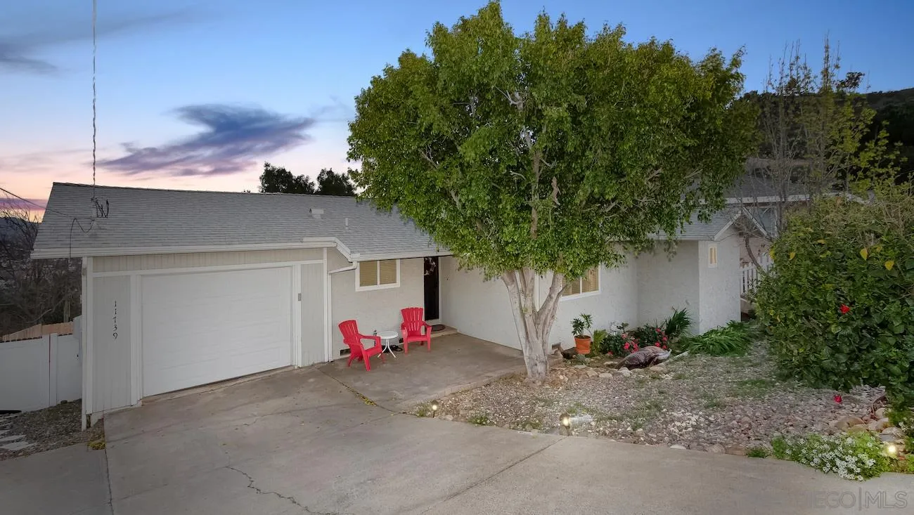 a view of a backyard with potted plants