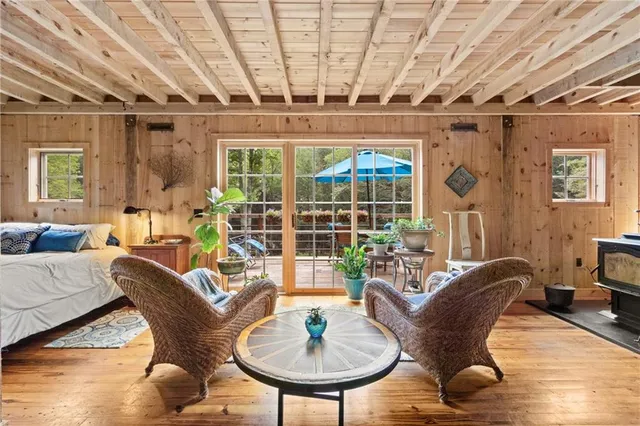 a outdoor living space with furniture and a potted plant