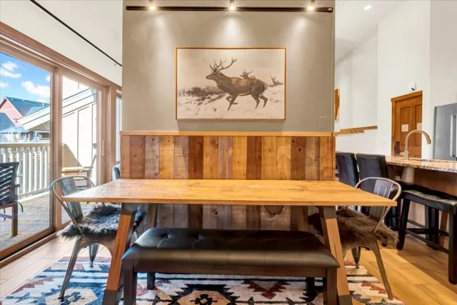 a view of a balcony with lake view and mountain view