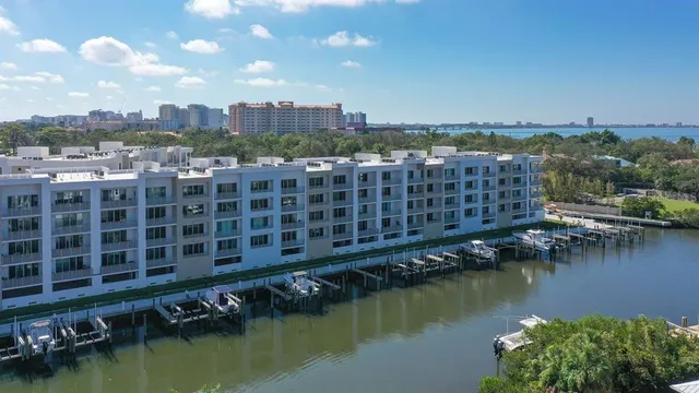 a view of a lake with a house