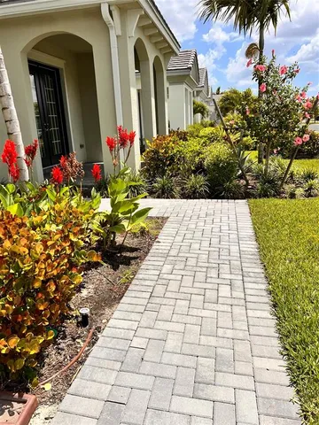 a view of entryway with flower pots