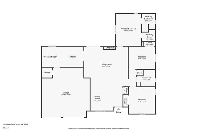 $325,000 | 1000 Madrid Street, Hurst, TX 76053