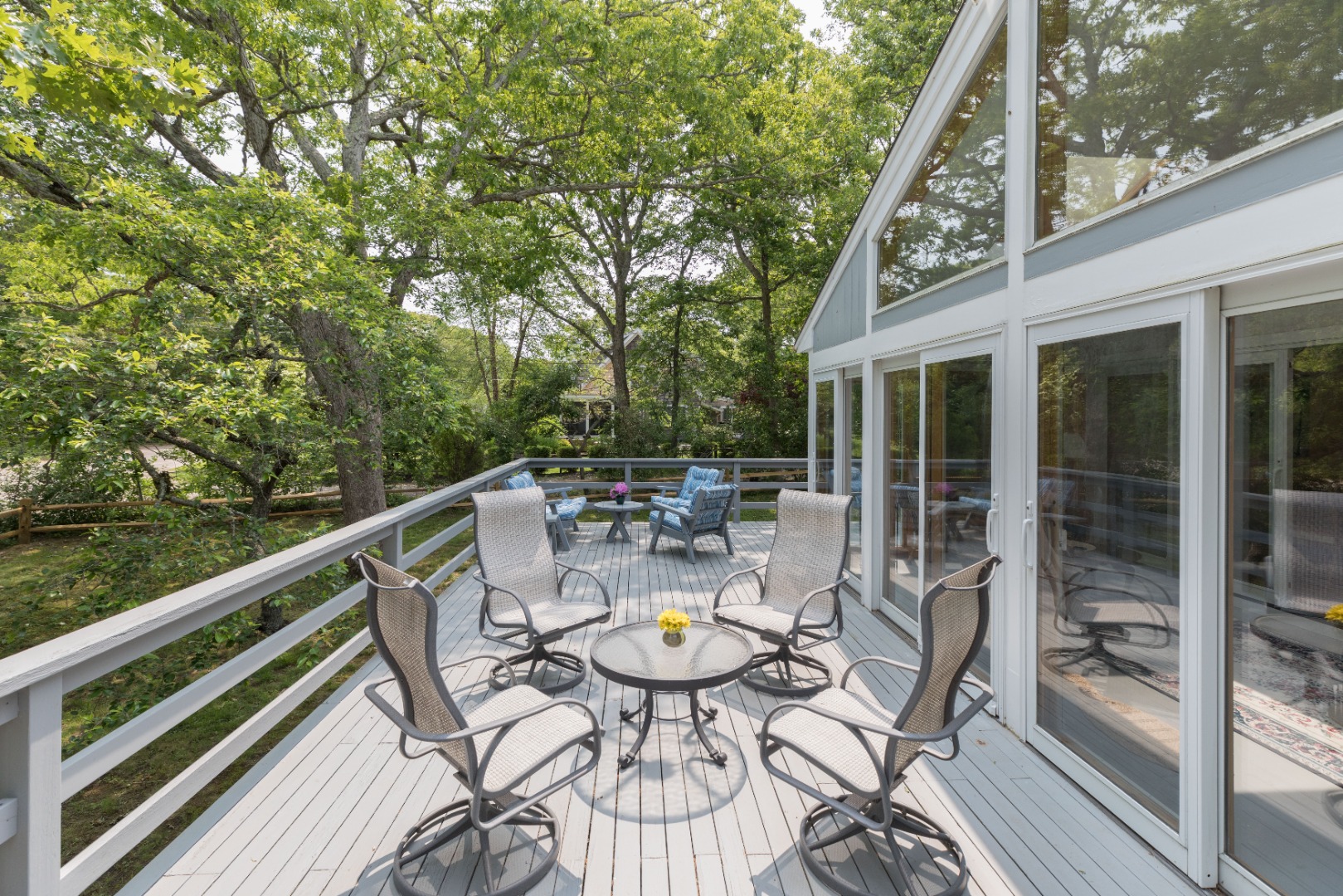35 East Side Road Oak Bluffs, MA 02557 - Photo 15 of 41 Wraparound deck and sliders to sunroom