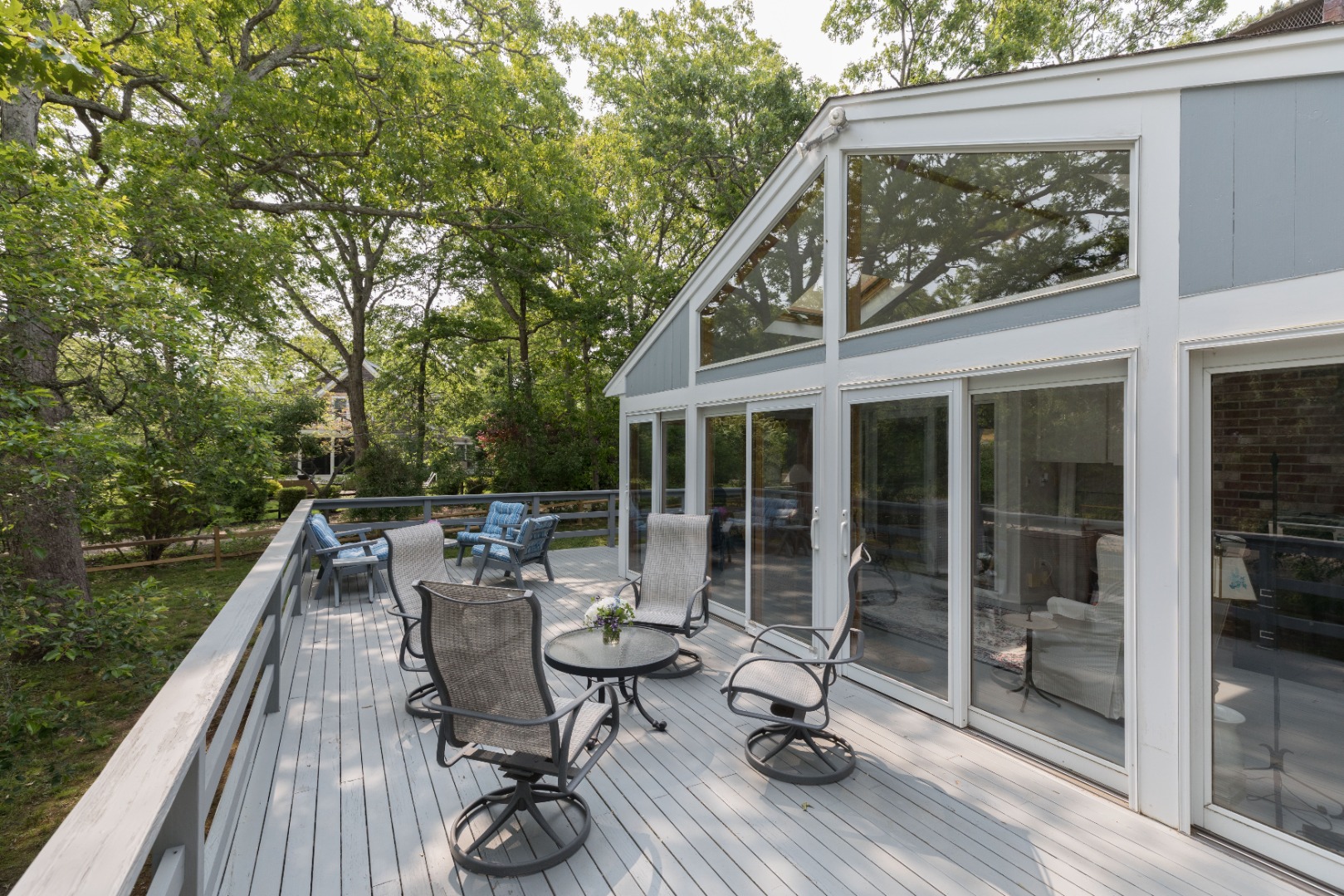 35 East Side Road Oak Bluffs, MA 02557 - Photo 16 of 41 Wraparound deck and sliders to sunroom