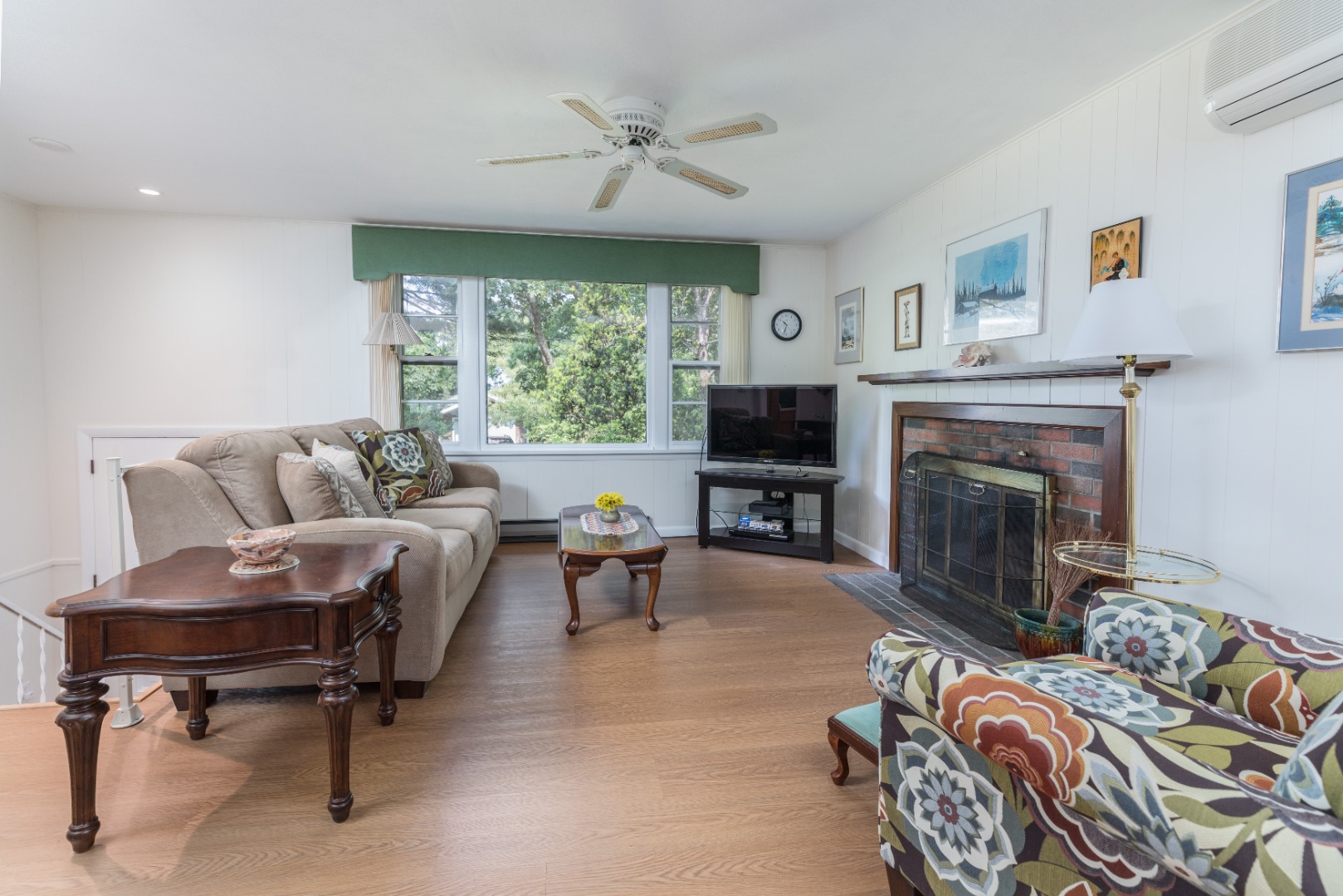 35 East Side Road Oak Bluffs, MA 02557 - Photo 3 of 41 Living room with wood burning fireplace