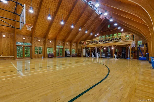 a view of an indoor swimming pool