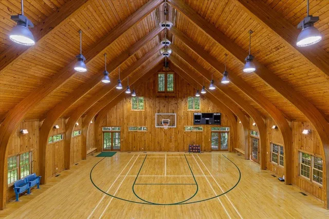 an outdoor space with patio lots of furniture